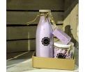 Gift set 'Lavender Fields' - Glass bottle Salt Scrub 750ml, Glass pot Mini Hand Soap 450gr, 1 piece of Soap