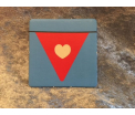DIY - Kleur - Vlaggetje hart - 6cmX6cm
