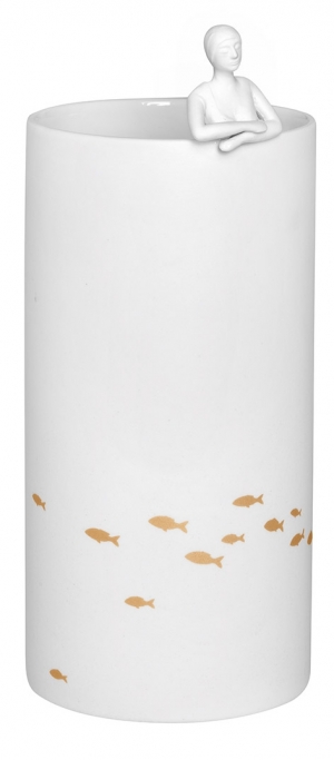 "Pond" vase porcelain design stories 22x9cm