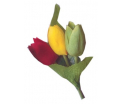 Broche 3 tulpen rood/geel/groen