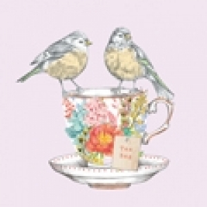 Tea for Two Birds - Servetten - 20st. bedrukt, 33X33cm, 3lagen, 100%Tissue, Chloorvrij