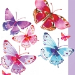 Aquarell Butterflies - Servetten - 20st. bedrukt, 33X33cm, 3lagen, 100%Tissue, Chloorvrij