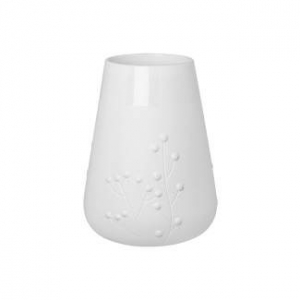 Poetry Vase - White porcelain with flowers