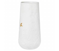 Vase 12cm xx 26cm - White porcelain with golden leaf