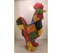 Studio Art - Edson - Rooster Pablo Patchwork - 34,5x15x40 cm - 100% handmade - Every piece is unique - For Art Lovers