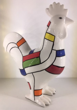 Studio Art - Edson - Rooster Andy Abstract - 34,5x15x40 cm - 100% handmade - Every piece is unique - For Art Lovers