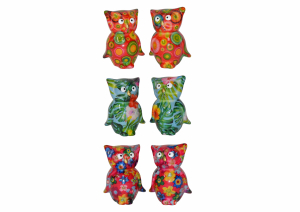 POMME PIDOU @ HOME PEPPER & SALT SHAKERS OWL - Red - 5,8x4,5x7,5cm