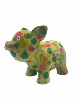 Babette - Moneybox Pig - Green with dots - 19,5x10x14,6 cm