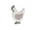 Wooden Chicken 10.5x13.8x2.5cm White/Grey