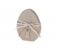 Wooden egg with rabbit 14x18x2.5cm Natural-wash
