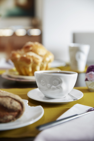 Coffee Cup 200ml - Tasty/Lecker - White -Hoogwaardige kwaliteit hotelporcelein, magnetron en vaatwasmachine bestendig