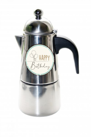 Koffie percolator - Happy Birthday! - afm. 8x10,5cm, hoog 17.3 cm