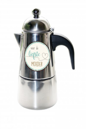 Koffie percolator - Voor de leifste moeder - afm. 8x10,5cm, hoog 17.3 cm