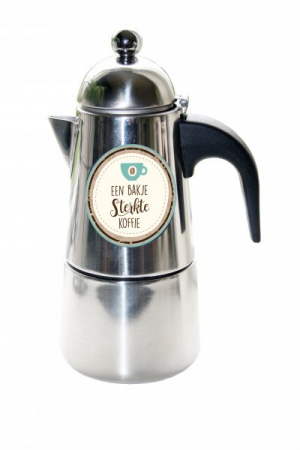 Koffie percolator - Een bakje sterke koffie - afm. 8x10,5cm, hoog 17.3 cm