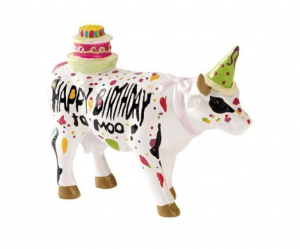 CowParade - Happy Birthday to Moo (small resin)
