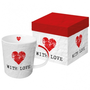 Trend Mug GB With Love - Grote mok van porselein in een bijpassende luxe geschenkverpakking. Inhoud 0,3 ltr. De mok is 9,5 cm hoog. Geschikt voor vaatwasser en magnetron.
