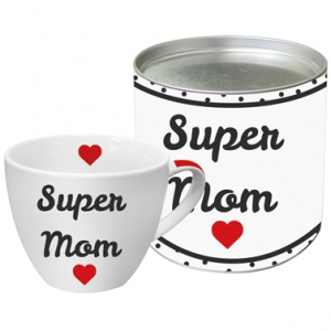 Big Mug GB Super Mom - Grote mok uit porselein in een luxe bijpassende geschenkverpakking. Inhoud mok 0,45ltr.