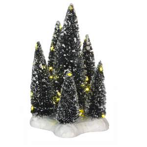 Trees on base with white light - battery operated - l12xw12xh19cm