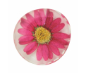 Flower Power Magneet - Roze met geel hart - doorsnee 3,5cm