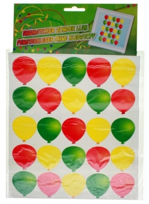 Raamstickers ballonnen rood geel groen
