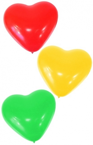 Themaballon hart groot rood geel groen