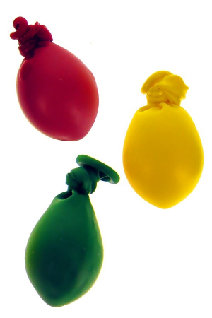 Mini ballonnen nr. 5 rood geel groen