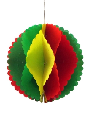 Decoratiebal rood geel groen 25cm