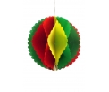 Decoratiebal rood geel groen 35 cm