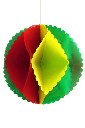 Decoratiebal rood geel groen 50 cm