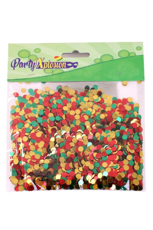 Confetti metallic 100 gram rood geel groen