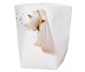 Glossy paper light - set of 2- Paper bag with golden hot foil print and cuttings and feather- B20x21cm S14x15cm - Räder - Design Stories,