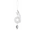 Ice star ornament - Star 01 - 10cm - 14cm - Brass, emossed, silver-plated with clear glass pearls and real feathers, steel hanger - Räder - Design Stories