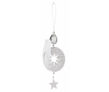 Ice star ornament - Star 02 - 10cm - 14cm - Brass, emossed, silver-plated with clear glass pearls and real feathers, steel hanger - Räder - Design Stories