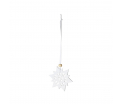 Ornament - Snowflake - Porcelain, unglazed, white ribbon with wooden bead - Räder - Design Stories