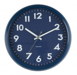 Karlsson, Wall clock, Badge, Blue, diameter 38cm, diep 9cm, excl. 1 AA batterij