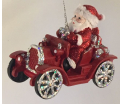 Kurt S. Adler - Red & Silver Santa in Car -