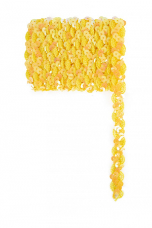 Paillettenband golvend geel 3m Breedte +/- 1,5 cm