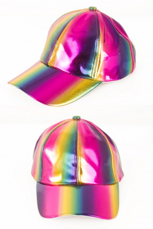 Baseballcap regenboog metallic