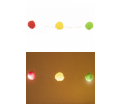 Verlichtingsnoer 20 bollen 25 mm rood/geel/groen exclusief 3 x AA batterij