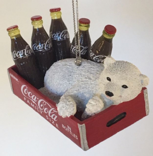 Kurt S. Adler - Coca-Cola - Polar Bear Cub in crate w/bottles