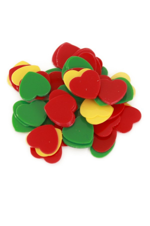 Confetti hartjes 6 mm rood geel groen 30 gram