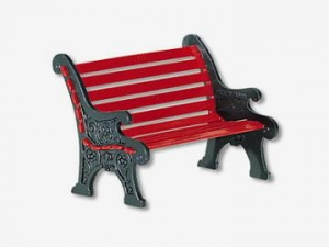 D56 Red Wrought iron park bench
