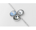 FriendsDesign - Suzanne's Bracelet - Sky Blue mix - Deze armband is in lengte verstelbaar van 17cm tot 20cm - Onze sieraden zijn gemaakt van stainless steel met Swarovski elementen en hypoallergeen