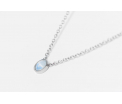 FriendsDesign - Inge's Necklace - Opal White - Deze ketting is in lengte verstelbaar van 40cm tot 45cm - Onze sieraden zijn gemaakt van stainless steel met Swarovski elementen en zijn hypoallergeen