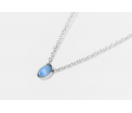 FriendsDesign - Inge's Necklace - Opal Blue - Deze ketting is in lengte verstelbaar van 40cm tot 45cm - Onze sieraden zijn gemaakt van stainless steel met Swarovski elementen en zijn hypoallergeen