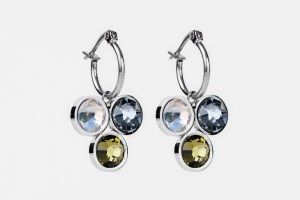 FriendsDesign - Suzanne's Earrings - Olive mix - Onze sieraden zijn gemaakt van stainless steel met Swarovski elementen en zijn hypoallergeen