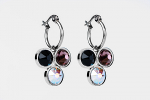 FriendsDesign - Suzanne's Earrings - Black mix - Onze sieraden zijn gemaakt van stainless steel met Swarovski elementen en zijn hypoallergeen