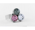 FriendsDesign - Suzanne's ring - Pink mix - Onze sieraden zijn gemaakt van stainless steel met Swarovski elementen. Deze ring is in grote verstelbaar en hypoallergeen