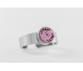 FriendsDesign - Inge's Ring - Pink - Deze ring is in grootte verstelbaar - Onze sieraden zijn gemaakt van stainless steel met Swarovski elementen en zijn hypoallergeen