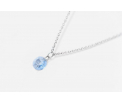 FriendsDesign - Tanja's Necklace - Sky Blue - Deze ketting is in lengte verstelbaar van 40cm tot 45cm - Onze sieraden zijn gemaakt van stainless steel met Swarovski elementen en zijn hypoallergeen